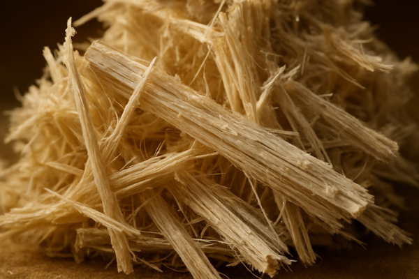 Fibras de amianto mineral com iluminacao cientifica