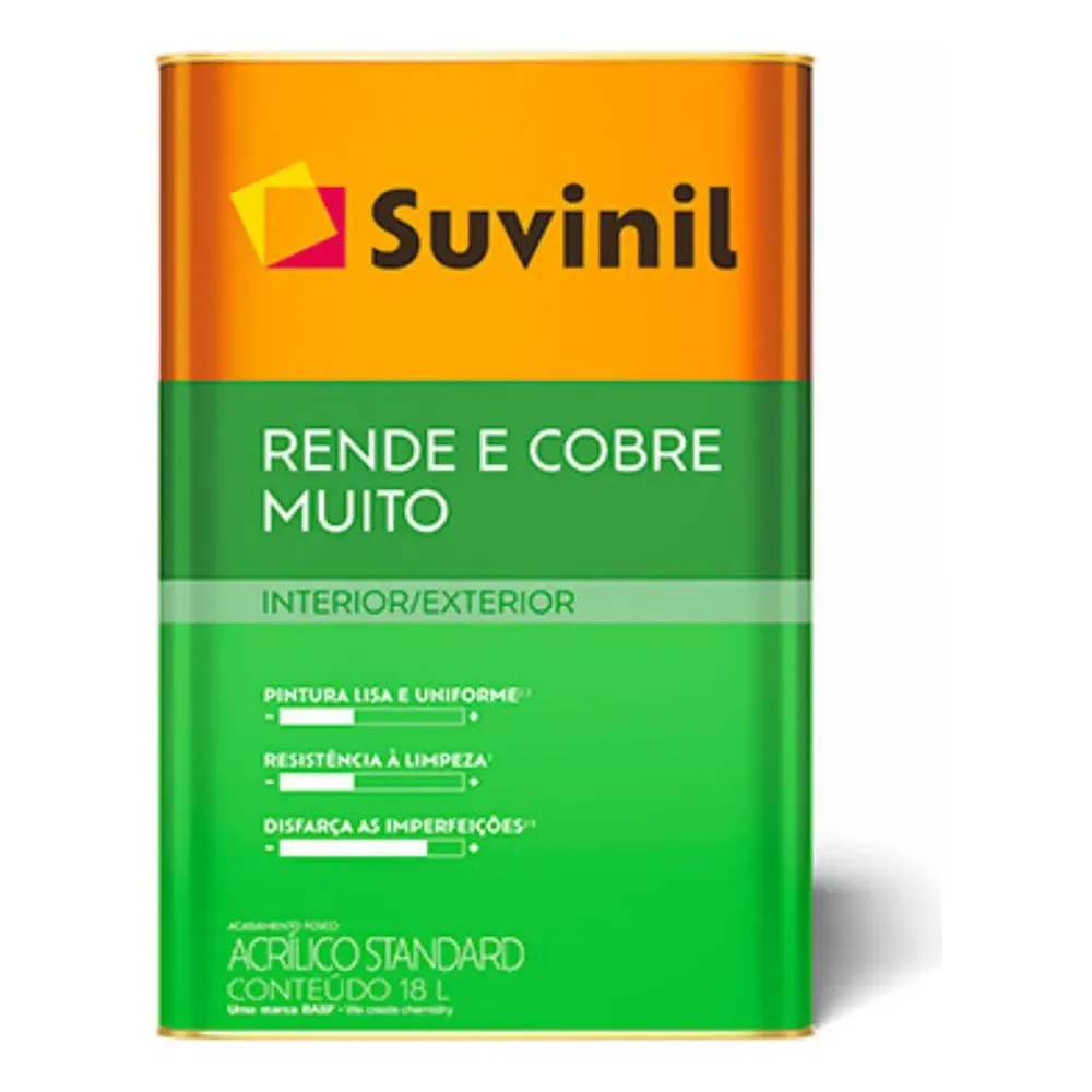 Tinta de acrílico Suvinil Standard Rende & Cobre Muito com acabamento fosco de 18L areia