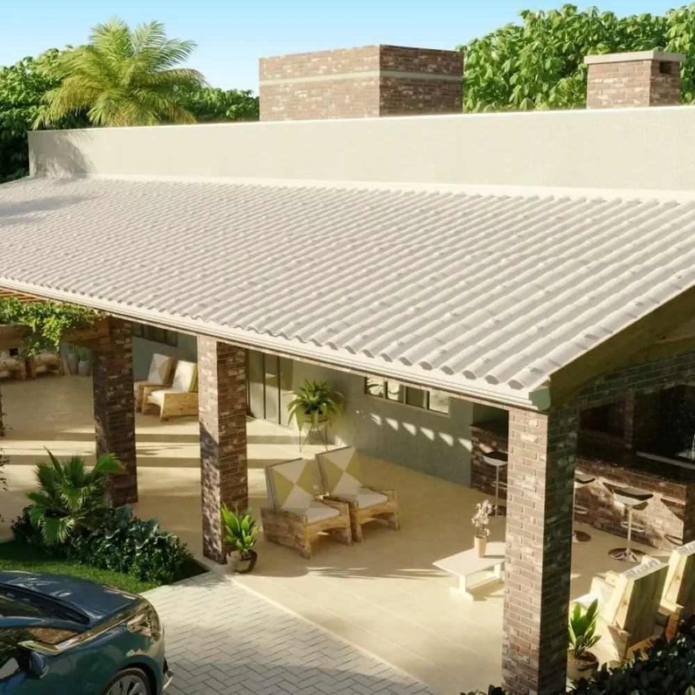 Telha PVC Colonial Cinza 2,30x86cm Permatti Termoacústica