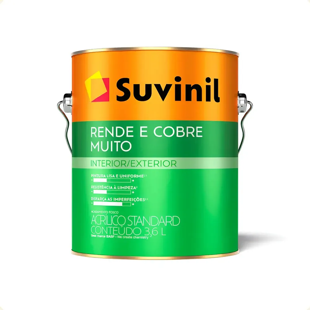 Tinta Rende Muito Suvinil Acrílica 3,6 Litros Branco Neve Branco/neve Fosco